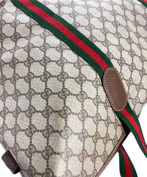 GUCCI（グッチ）GUCCI (グッチ) グッチ　GGスプリーム　シェリーライン　ボストンバッグ ブラウンの古着・服飾アイテム