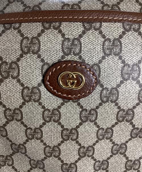 GUCCI（グッチ）GUCCI (グッチ) グッチ　GGスプリーム　シェリーライン　ボストンバッグ ブラウンの古着・服飾アイテム