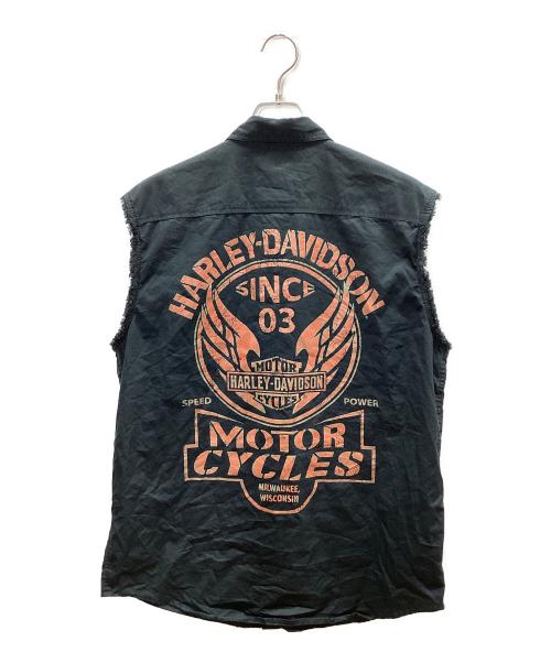 HARLEY-DAVIDSON（ハーレーダビッドソン）HARLEY-DAVIDSON (ハーレーダビッドソン) ワークシャツ ブラック サイズ:Lの古着・服飾アイテム