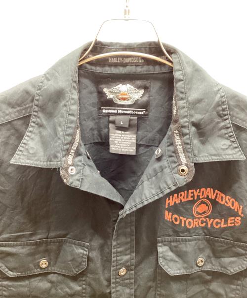 HARLEY-DAVIDSON（ハーレーダビッドソン）HARLEY-DAVIDSON (ハーレーダビッドソン) ワークシャツ ブラック サイズ:Lの古着・服飾アイテム