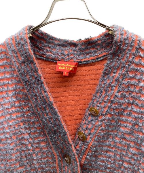 Vivienne Westwood RED LABEL（ヴィヴィアンウエストウッドレッドレーベル）Vivienne Westwood RED LABEL (ヴィヴィアンウエストウッドレッドレーベル) 薄手カーディガン グレー×オレンジ サイズ:Mの古着・服飾アイテム