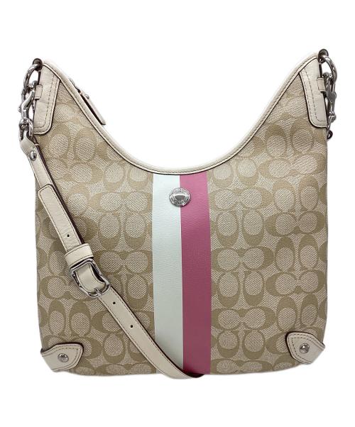 COACH（コーチ）COACH (コーチ) ショルダーバッグ ベージュ×ピンクの古着・服飾アイテム