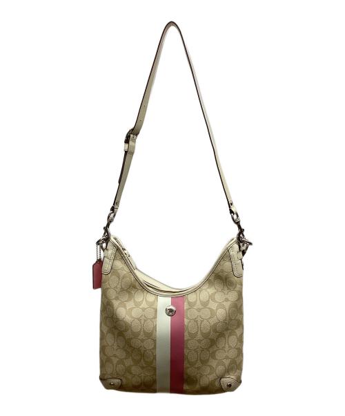 COACH（コーチ）COACH (コーチ) ショルダーバッグ ベージュ×ピンクの古着・服飾アイテム