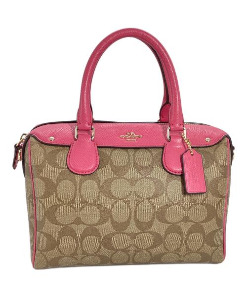 COACH（コーチ）COACH (コーチ) ショルダーバッグ ベージュ×ピンクの古着・服飾アイテム