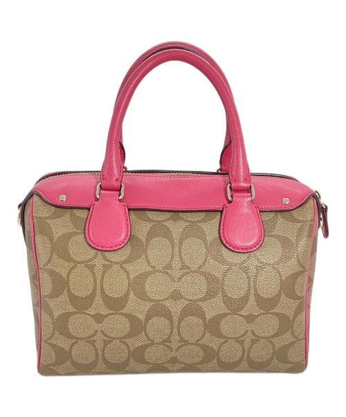 COACH（コーチ）COACH (コーチ) ショルダーバッグ ベージュ×ピンクの古着・服飾アイテム