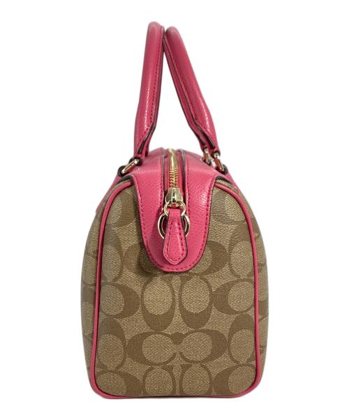 COACH（コーチ）COACH (コーチ) ショルダーバッグ ベージュ×ピンクの古着・服飾アイテム
