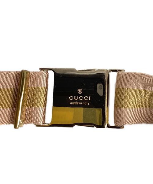 GUCCI（グッチ）GUCCI (グッチ) グッチ GGキャンバス ウエストポーチ ベージュ×ゴールドの古着・服飾アイテム