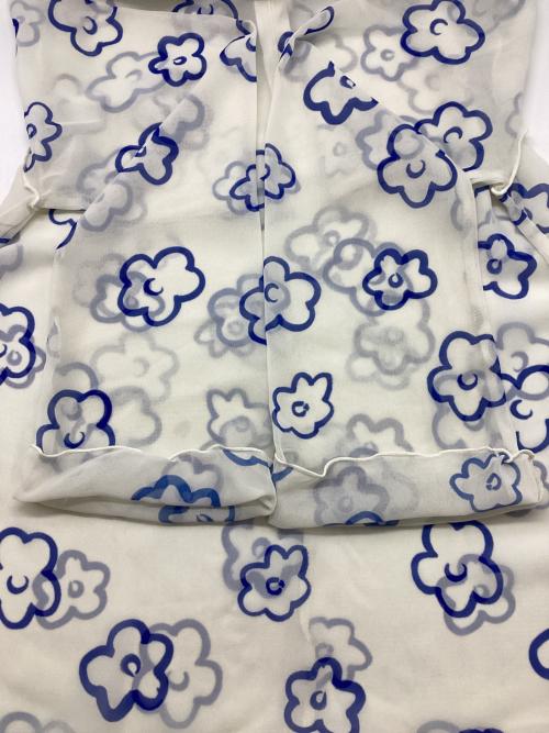 POPPY（ポピー）POPPY (ポピー) 長袖ブラウス ホワイト×ブルー サイズ:Freeの古着・服飾アイテム