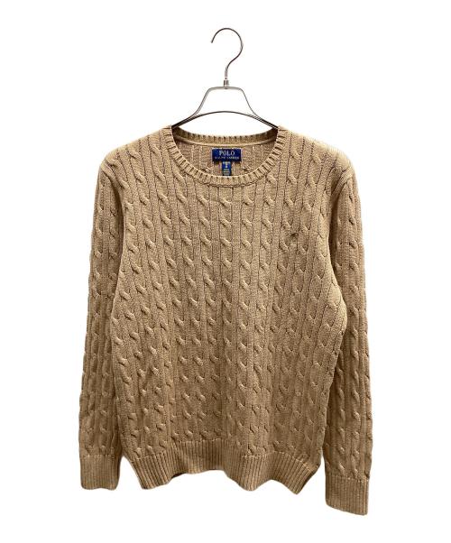 POLO RALPH LAUREN（ポロ・ラルフローレン）POLO RALPH LAUREN (ポロ・ラルフローレン) ケーブルニット ブラウン サイズ:XLの古着・服飾アイテム