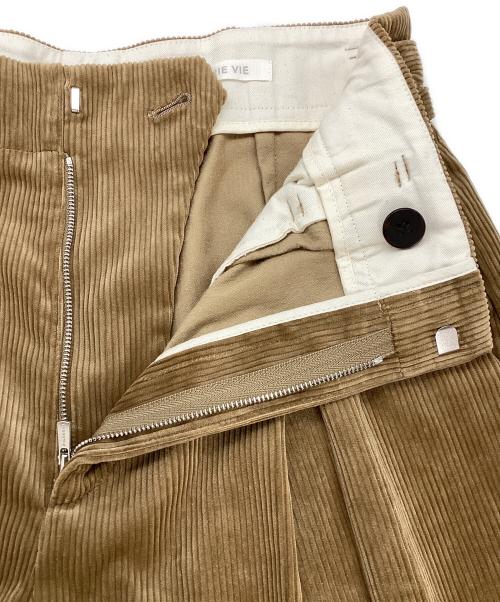 GALERIE VIE（ギャルリーヴィー）GALERIE VIE (ギャルリーヴィー) コットンコーデュロイ フロントタックハーフパンツ ブラウン サイズ:36の古着・服飾アイテム