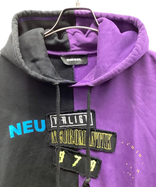 DIESEL（ディーゼル）DIESEL (ディーゼル) パーカー パープル×ブラック サイズ:Mの古着・服飾アイテム