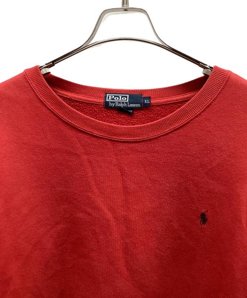 POLO RALPH LAUREN（ポロ・ラルフローレン）POLO RALPH LAUREN (ポロ・ラルフローレン) クルーネックスウェット レッド サイズ:XLの古着・服飾アイテム