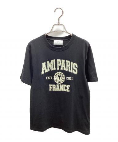 ami アミ スラックス M 黒 【古着】【中古】【送料無料】 中古・古着通販】ami (アミ) 半袖Tシャツ ブラック サイズ:M｜ブランド