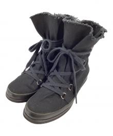 Yohji Yamamoto FEMME（ヨウジヤマモトファム）の古着「ストラップデザインキャンバスハイカットスニーカー」