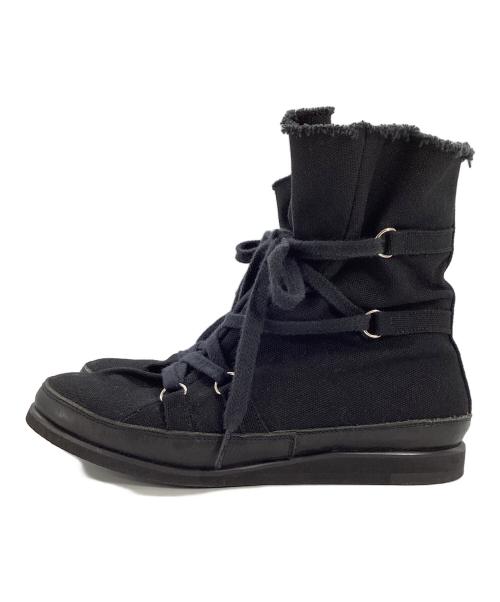 Yohji Yamamoto FEMME（ヨウジヤマモトファム）Yohji Yamamoto FEMME (ヨウジヤマモトファム) ストラップデザインキャンバスハイカットスニーカー サイズ:不明の古着・服飾アイテム
