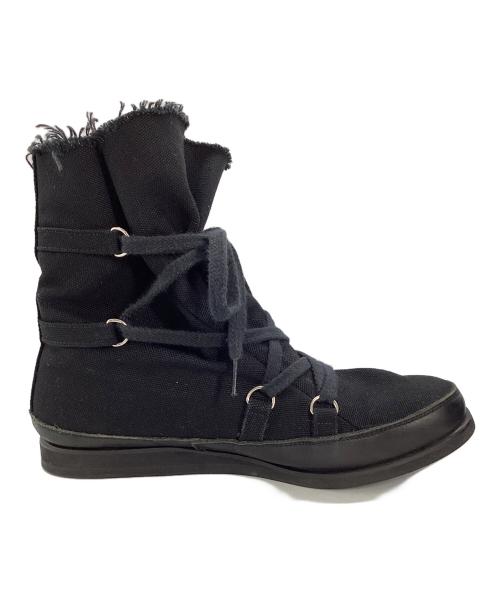 Yohji Yamamoto FEMME（ヨウジヤマモトファム）Yohji Yamamoto FEMME (ヨウジヤマモトファム) ストラップデザインキャンバスハイカットスニーカー サイズ:不明の古着・服飾アイテム