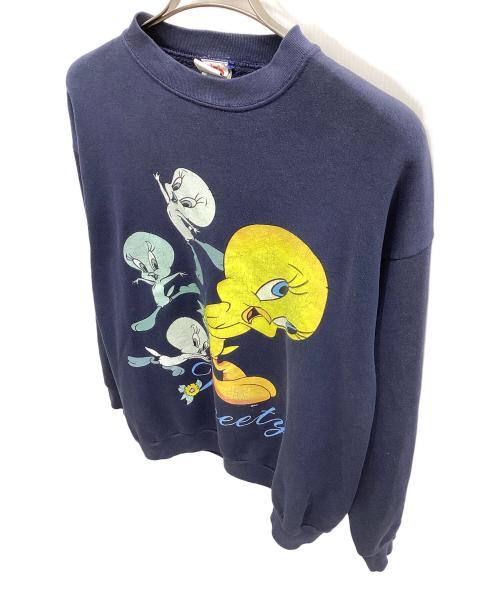 LOONEY TUNES（ルーニーチューンズ）LOONEY TUNES (ルーニーチューンズ) スウェット ネイビー サイズ:Lの古着・服飾アイテム