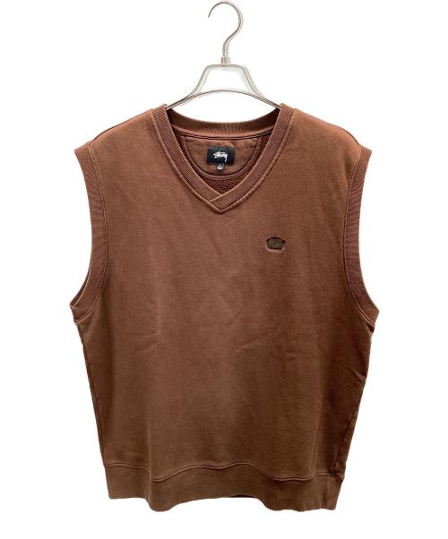 stussy（ステューシー）stussy (ステューシー) スウェットベスト ブラウン サイズ:Lの古着・服飾アイテム