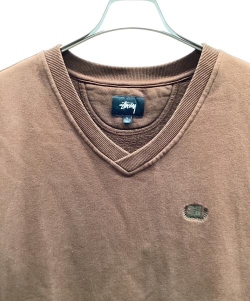 stussy（ステューシー）stussy (ステューシー) スウェットベスト ブラウン サイズ:Lの古着・服飾アイテム