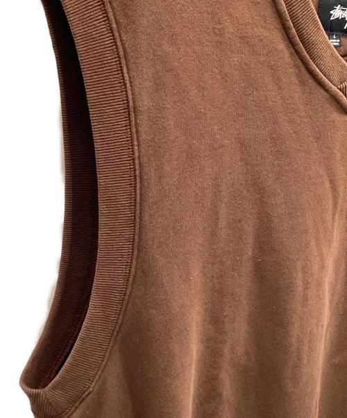 stussy（ステューシー）stussy (ステューシー) スウェットベスト ブラウン サイズ:Lの古着・服飾アイテム