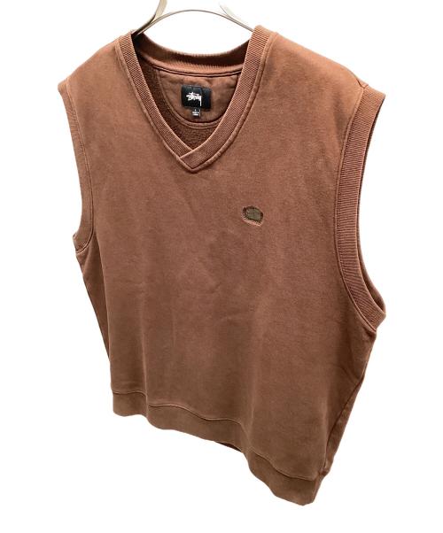 stussy（ステューシー）stussy (ステューシー) スウェットベスト ブラウン サイズ:Lの古着・服飾アイテム