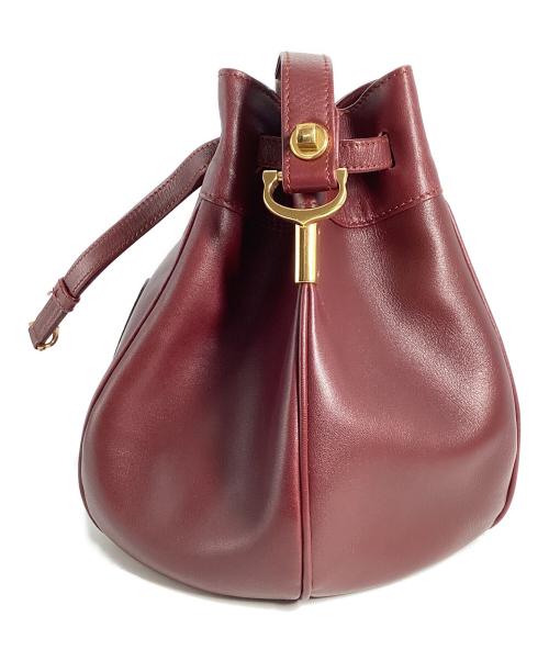 Cartier（カルティエ）Cartier (カルティエ) Cartier　マストライン　巾着ショルダーバッグ ボルドーの古着・服飾アイテム