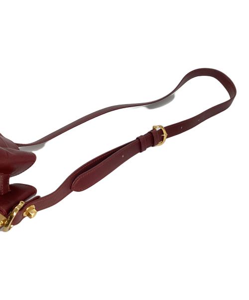 Cartier（カルティエ）Cartier (カルティエ) Cartier　マストライン　巾着ショルダーバッグ ボルドーの古着・服飾アイテム