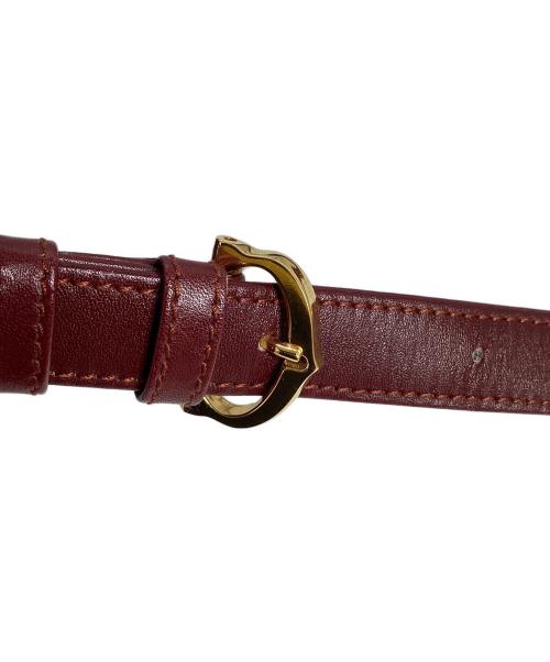 Cartier（カルティエ）Cartier (カルティエ) Cartier　マストライン　巾着ショルダーバッグ ボルドーの古着・服飾アイテム