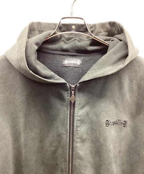 SUPPLIER（サプライヤー）SUPPLIER (サプライヤー) fleur leather patch zip hoodie グレー サイズ:XLの古着・服飾アイテム