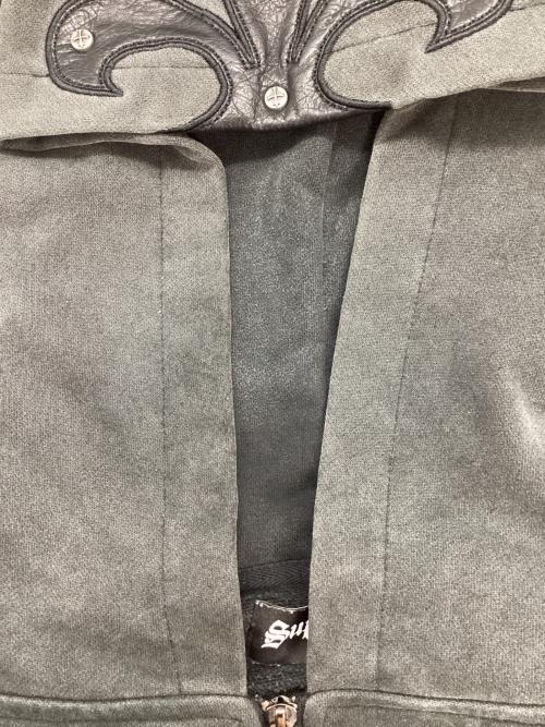 SUPPLIER（サプライヤー）SUPPLIER (サプライヤー) fleur leather patch zip hoodie グレー サイズ:XLの古着・服飾アイテム