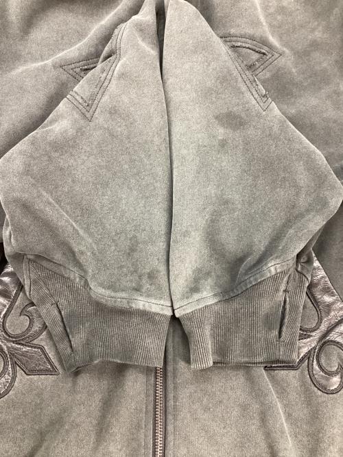 SUPPLIER（サプライヤー）SUPPLIER (サプライヤー) fleur leather patch zip hoodie グレー サイズ:XLの古着・服飾アイテム