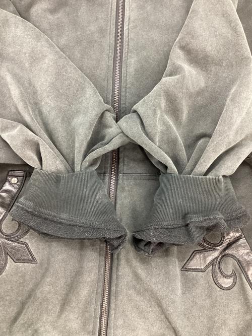 SUPPLIER（サプライヤー）SUPPLIER (サプライヤー) fleur leather patch zip hoodie グレー サイズ:XLの古着・服飾アイテム