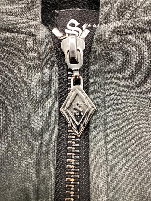 SUPPLIER（サプライヤー）SUPPLIER (サプライヤー) fleur leather patch zip hoodie グレー サイズ:XLの古着・服飾アイテム