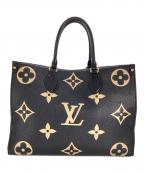 LOUIS VUITTONルイ ヴィトン）の古着「LOUIS VUITTON　モノグラム・アンプラント　オンザゴーMM　トートバッグ」｜ブラック×ベージュ