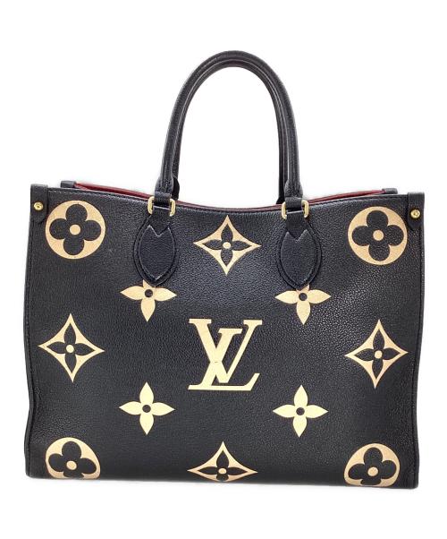 LOUIS VUITTON（ルイ ヴィトン）LOUIS VUITTON (ルイ ヴィトン) LOUIS VUITTON　モノグラム・アンプラント　オンザゴーMM　トートバッグ ブラック×ベージュの古着・服飾アイテム