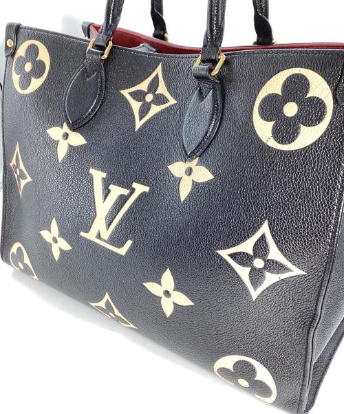 LOUIS VUITTON（ルイ ヴィトン）LOUIS VUITTON (ルイ ヴィトン) LOUIS VUITTON　モノグラム・アンプラント　オンザゴーMM　トートバッグ ブラック×ベージュの古着・服飾アイテム