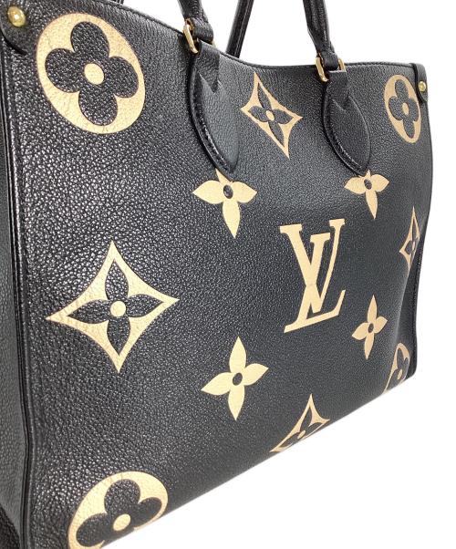 LOUIS VUITTON（ルイ ヴィトン）LOUIS VUITTON (ルイ ヴィトン) LOUIS VUITTON　モノグラム・アンプラント　オンザゴーMM　トートバッグ ブラック×ベージュの古着・服飾アイテム