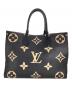 LOUIS VUITTON（ルイ ヴィトン）の古着「LOUIS VUITTON　モノグラム・アンプラント　オンザゴーMM　トートバッグ」｜ブラック×ベージュ