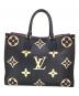 LOUIS VUITTON (ルイ ヴィトン) LOUIS VUITTON　モノグラム・アンプラント　オンザゴーMM　トートバッグ ブラック×ベージュ：250000円