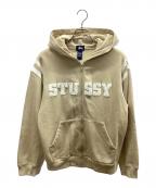 stussyステューシー）の古着「ジップパーカー」｜ベージュ