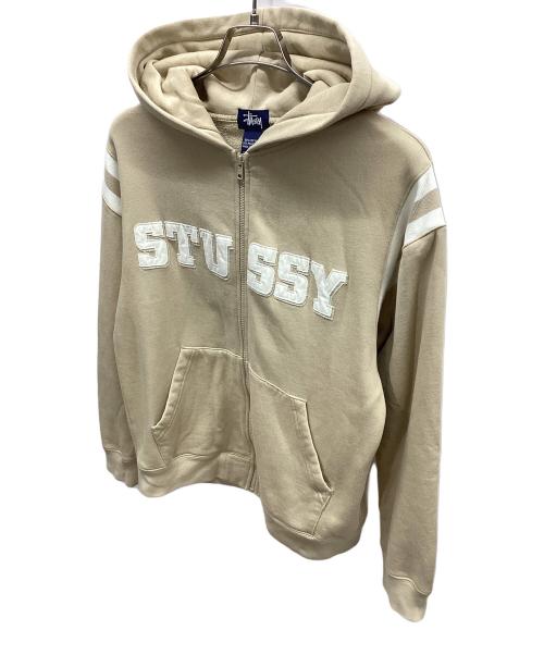 stussy（ステューシー）stussy (ステューシー) ジップパーカー ベージュ サイズ:Sの古着・服飾アイテム