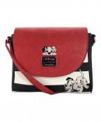 DISNEY×Lounge Flyディズニー×ラウンジフライ）の古着「ショルダーバッグ」｜レッド×ブラック