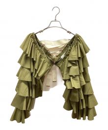 LEINWANDE（ラインヴァンド）の古着「Ruffled Sleeve Top」｜カーキ
