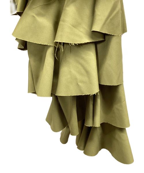 LEINWANDE（ラインヴァンド）LEINWANDE (ラインヴァンド) Ruffled Sleeve Top カーキ サイズ:FREEの古着・服飾アイテム