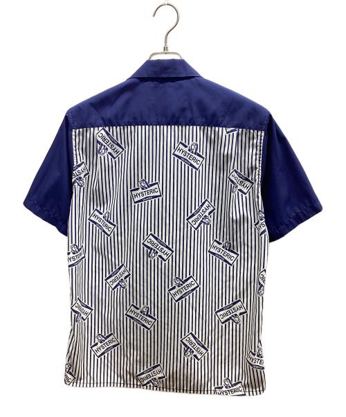 Hysteric Glamour（ヒステリックグラマー）Hysteric Glamour (ヒステリックグラマー) 半袖シャツ ネイビー×ホワイト サイズ:Sの古着・服飾アイテム