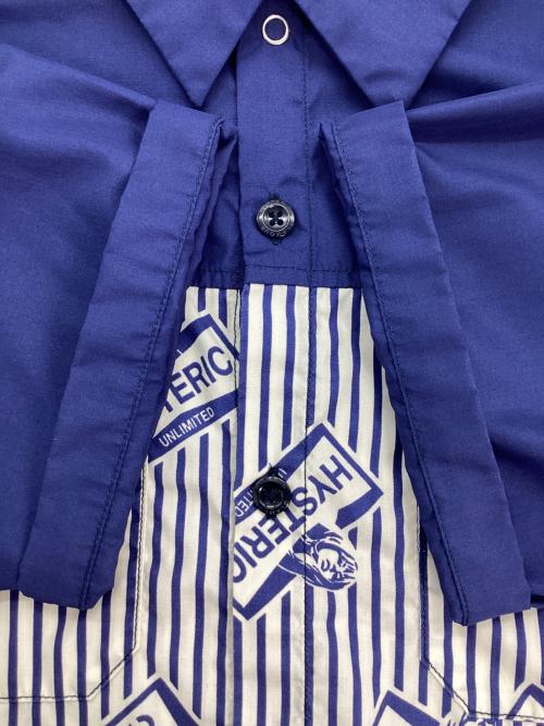 Hysteric Glamour（ヒステリックグラマー）Hysteric Glamour (ヒステリックグラマー) 半袖シャツ ネイビー×ホワイト サイズ:Sの古着・服飾アイテム