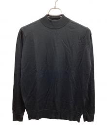 JOHN SMEDLEY（ジョンスメドレー）の古着「JOHN SMEDLEY　モックネックニットプルオーバー」｜ブラック