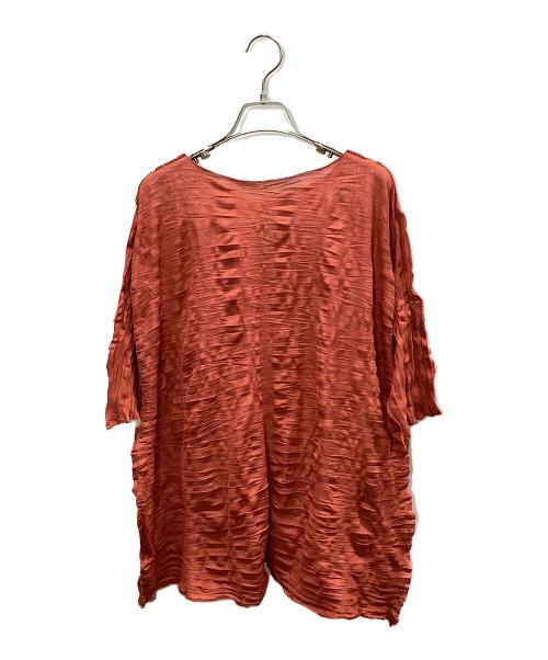 ISSEY MIYAKE（イッセイミヤケ）ISSEY MIYAKE (イッセイミヤケ) 半袖カットソー ブラウン サイズ:FREEの古着・服飾アイテム