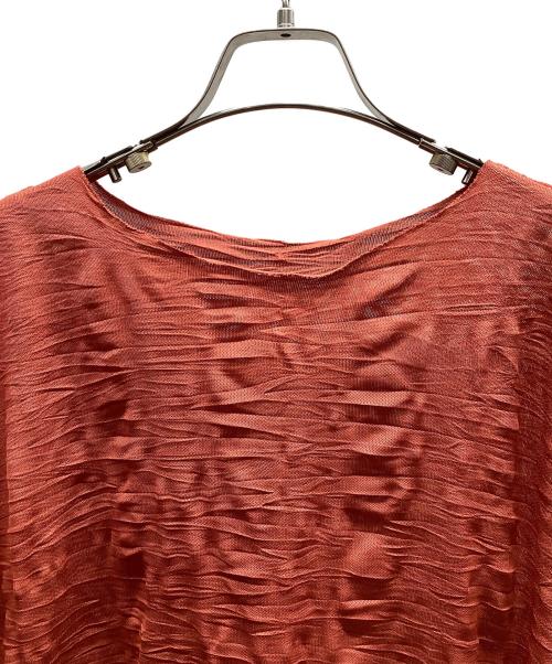 ISSEY MIYAKE（イッセイミヤケ）ISSEY MIYAKE (イッセイミヤケ) 半袖カットソー ブラウン サイズ:FREEの古着・服飾アイテム
