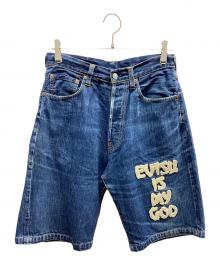 EVISU（エヴィス）の古着「ショートデニムパンツ」｜ブルー